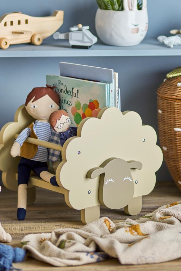 Bloomingville Mini Bokställ för dockor, grönt, FSC ® 100%, MDF L30,5xH30xB35 cm, 2-pack