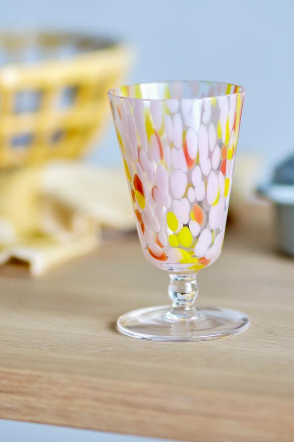 Bloomingville Lilya Vinglas, Ros, Glas D8xH14,5 cm, 4-pack