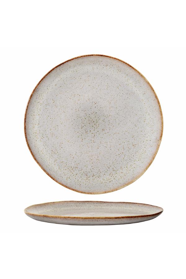 Bloomingville Sandrine Tallrik, Natur, Stengods D28,5xH2,5 cm, 4-pack