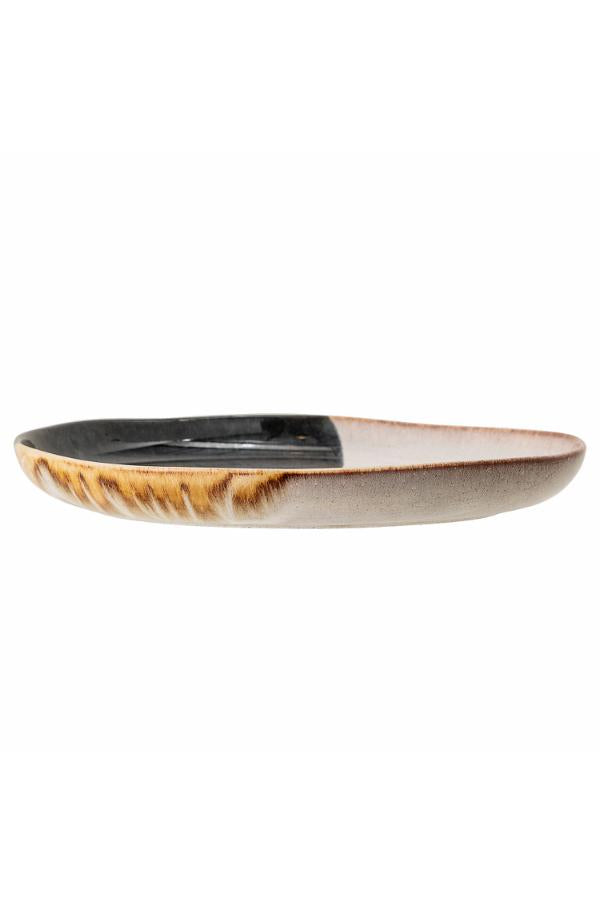 Bloomingville Jules serveringsfat, blå, stengods D35xH4 cm, 2-pack