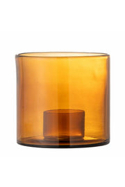 Bloomingville Kahlah ljusstake, brun, återvunnet glas D19xH18 cm