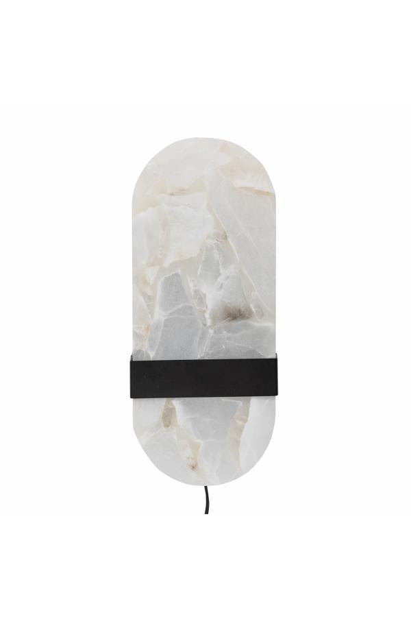 Bloomingville Taco Vägglampa, Vit, Alabaster L16xH38xB13 cm