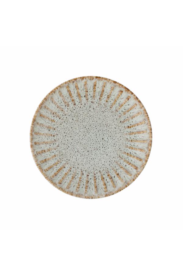 Creative Collection Fleurfat, Natur, Stengods D21xH2,5 cm, 6-pack