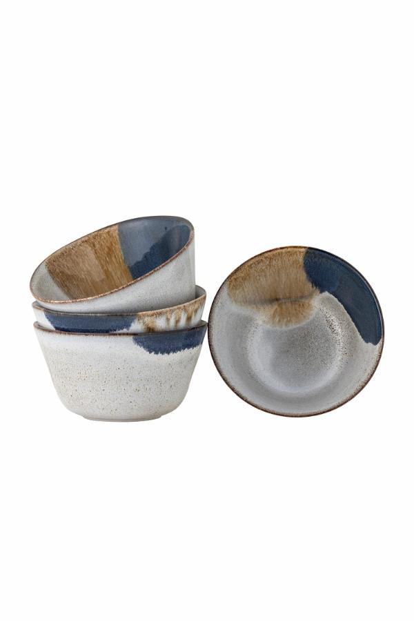 Bloomingville Jules Skål, Multipack, Blå, Stengods D13xH6 cm, Set om 4