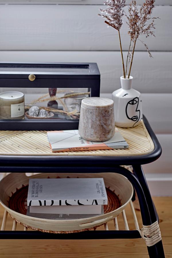 Bloomingville Loue soffbord, svart, rotting L79xH42xB54 cm