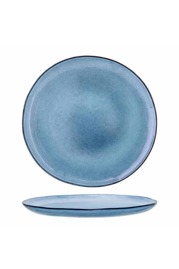 Bloomingville Sandrine Tallrik, Blå, Stengods D28,5xH2,5 cm, 4-pack