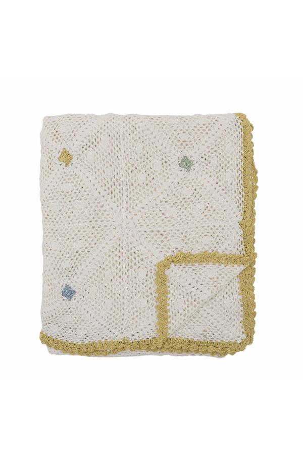 Bloomingville Rovigo Pläd, Natur, Bomull L150xB125 cm