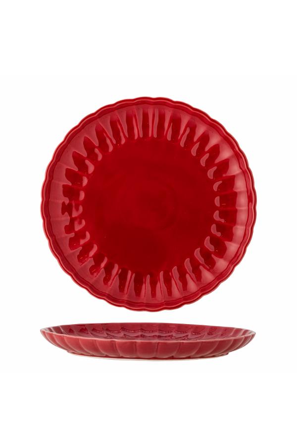 Bloomingville Latina Tallrik, Röd, Stengods D27xH2 cm, 6-pack