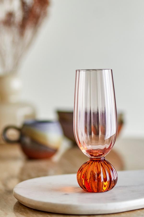 Bloomingville Taurin Champagneglas, Rosé, Glas D6xH17 cm, 6-pack