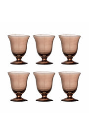 Bloomingville Florentinskt vinglas, flerpack, brunt, återvunnet glas D8xH10 cm, Set om 6