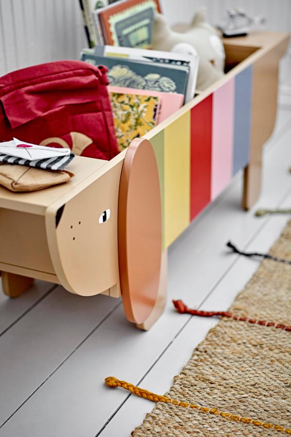 Bloomingville Mini Charlie bokställ, multi, FSC ® 100%, MDF L108xH32xB37 cm
