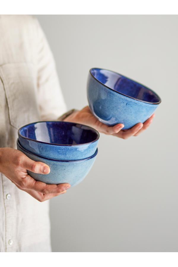 Bloomingville Sandrine Skål, Blå, Stengods D15xH8 cm, 6-pack