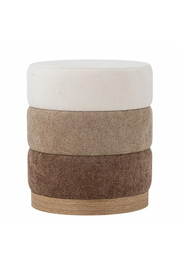 Bloomingville Bilbao Puff, Brun, Polyester D40xH45 cm