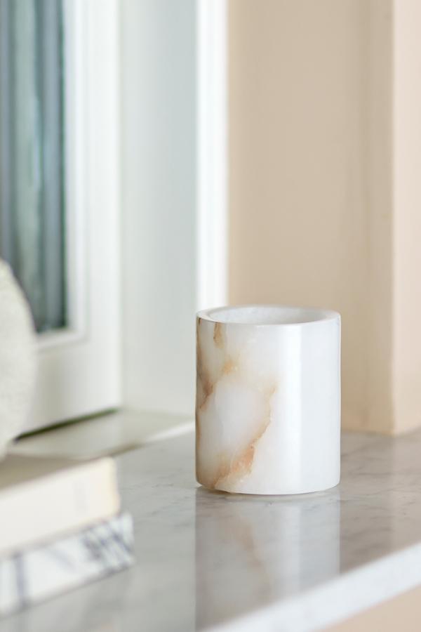 Bloomingville Annebel Votive, Vit, Alabaster D7,5xH9 cm