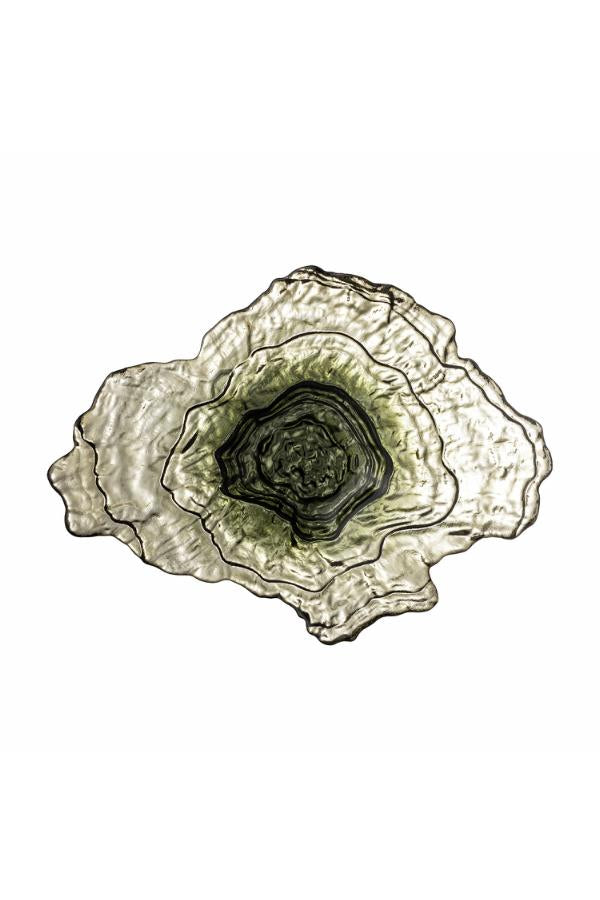 Bloomingville Aiku Skål, Grön, Glas L38xH7xB29 cm