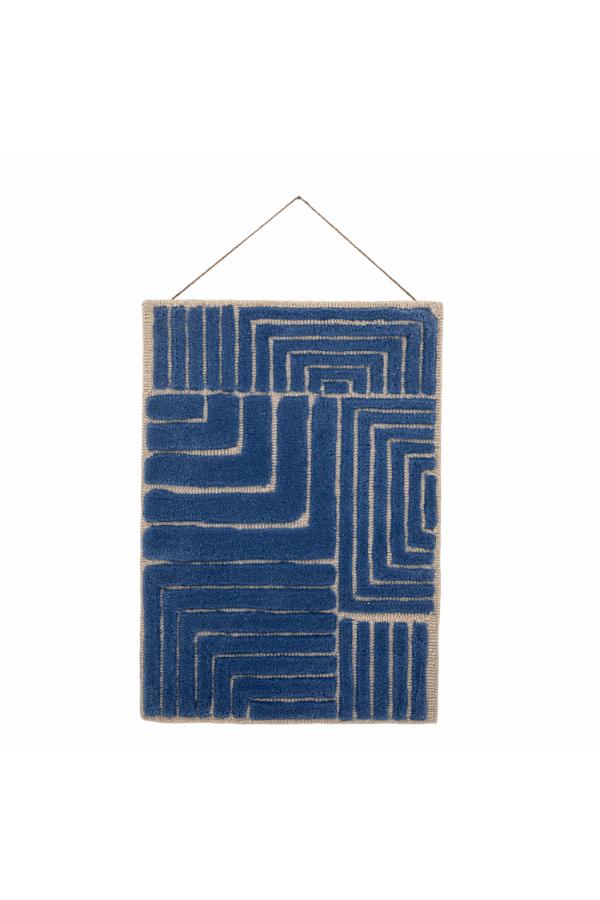 Bloomingville Velva Väggdekoration, Blå, Ull OEKO-TEX ® L45xH64xB2 cm