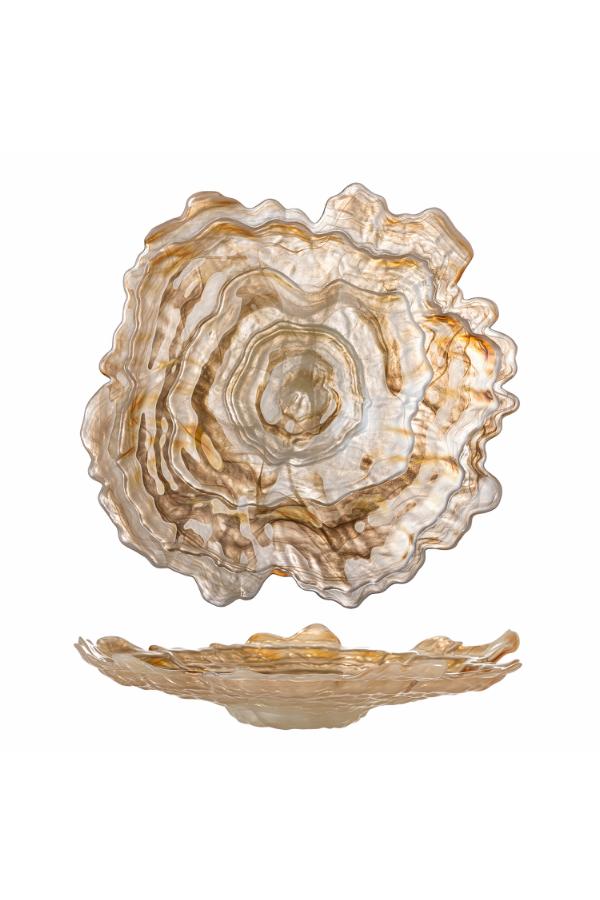 Bloomingville Asimi Skål, Natur, Glas D38xH8 cm