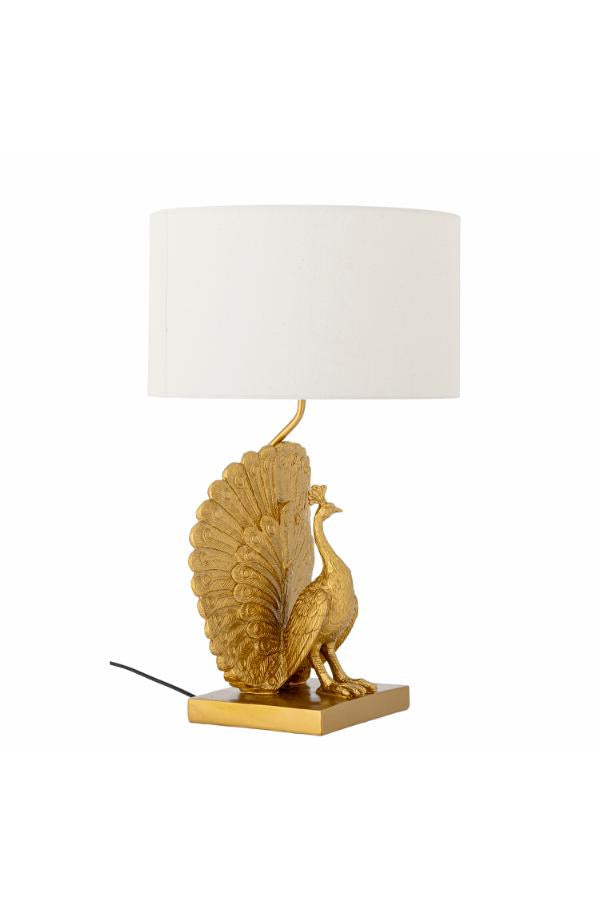 Creative Collection Påfågelbordslampa, Guld, Polyresin D35,5xH58,5 cm