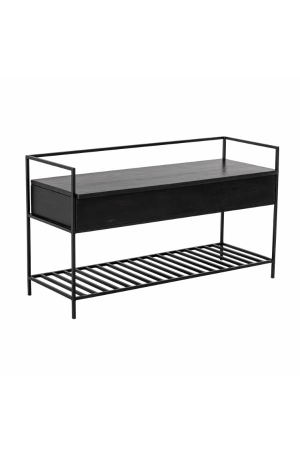 Bloomingville Abelone bänk, svart, FSC 100% ® Mango L102xH58xB40 cm