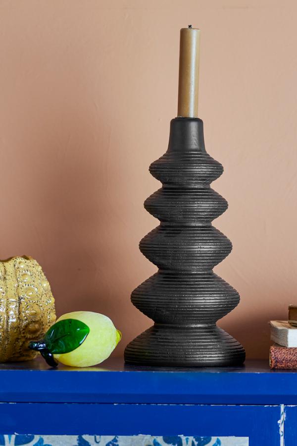 Creative Collection Ari ljusstake, svart, furu D13,5xH27,5 cm