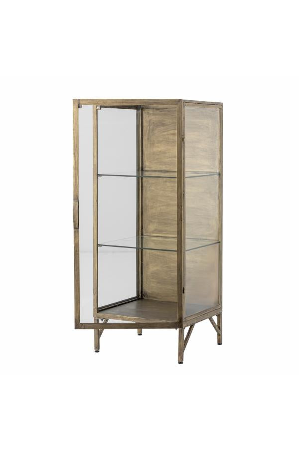 Bloomingville Saone-skåp, mässing, härdat glas L45xH110xB40 cm