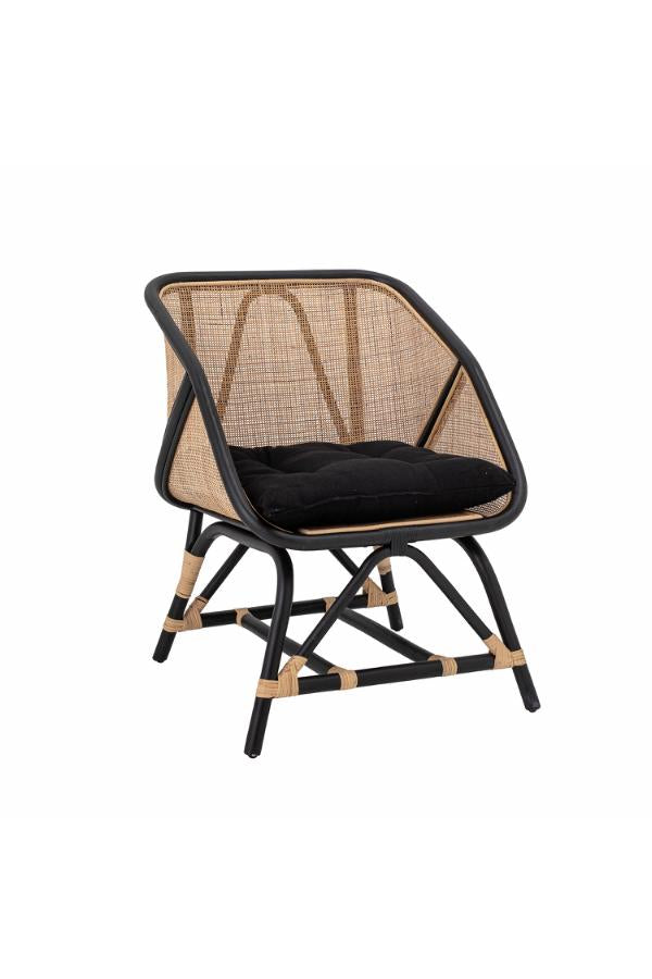 Bloomingville Loue Loungefåtölj, Svart, Rotting L65xH80xB71 cm