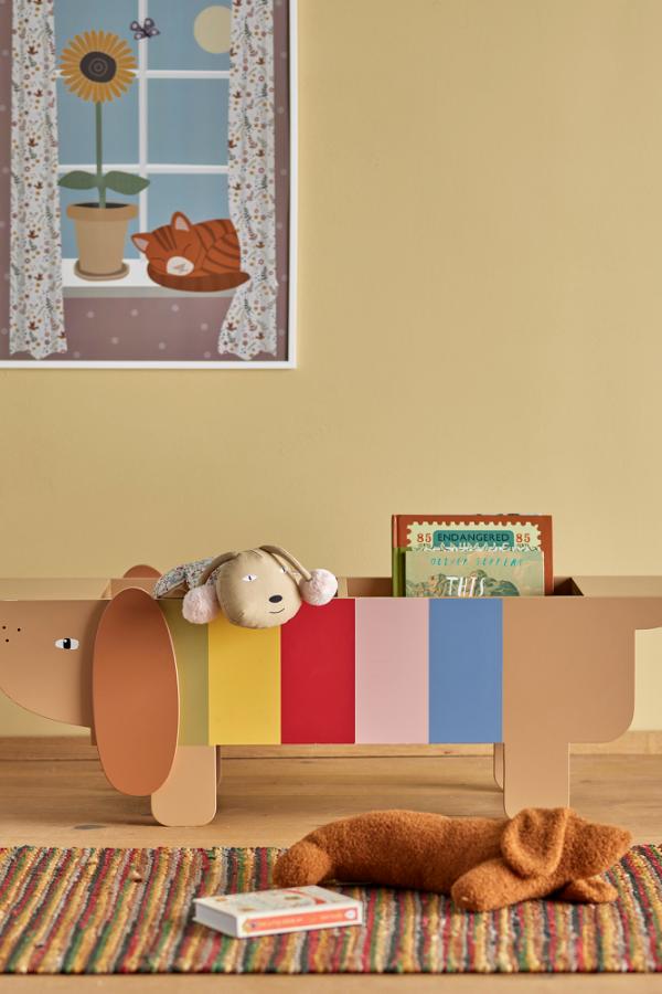 Bloomingville Mini Charlie bokställ, multi, FSC ® 100%, MDF L108xH32xB37 cm