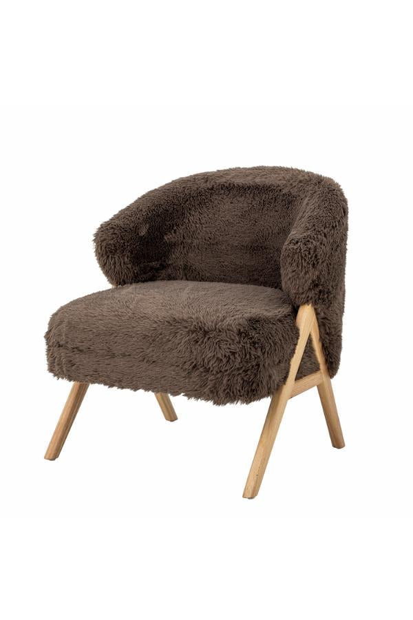 Bloomingville Camino Lounge Chair, Brun, FSC ® 100%, Gummiträ, L68xH80xB70 cm