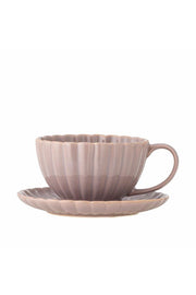 Bloomingville Latina Kopp med Fat, Rosé, Stengods C:D11xH5/S:D15xH2 cm, 6-pack