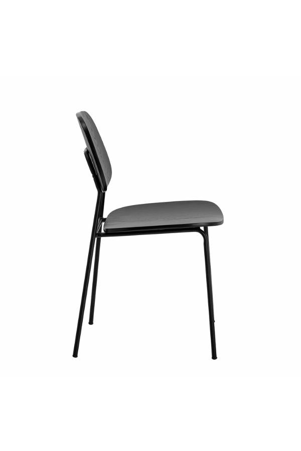 Bloomingville Monza Matstol, Svart, Plywood L45xH83xB52 cm, 2-pack
