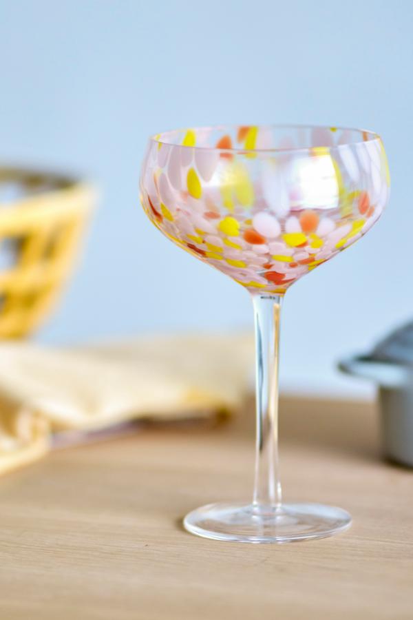 Bloomingville Lilya Cocktailglas, Ros, Glas D12xH18 cm, 4-pack