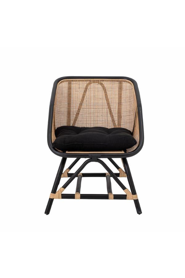 Bloomingville Loue Loungefåtölj, Svart, Rotting L65xH80xB71 cm