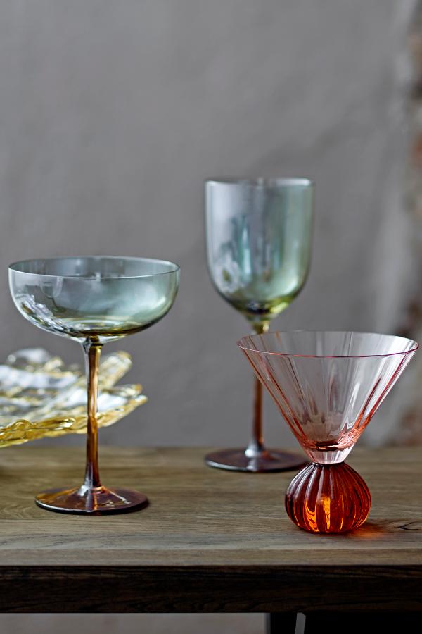 Bloomingville Taurin Champagneglas, Rosé, Glas D6xH17 cm, 6-pack