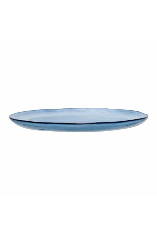 Bloomingville Sandrine Tallrik, Blå, Stengods D28,5xH2,5 cm, 4-pack