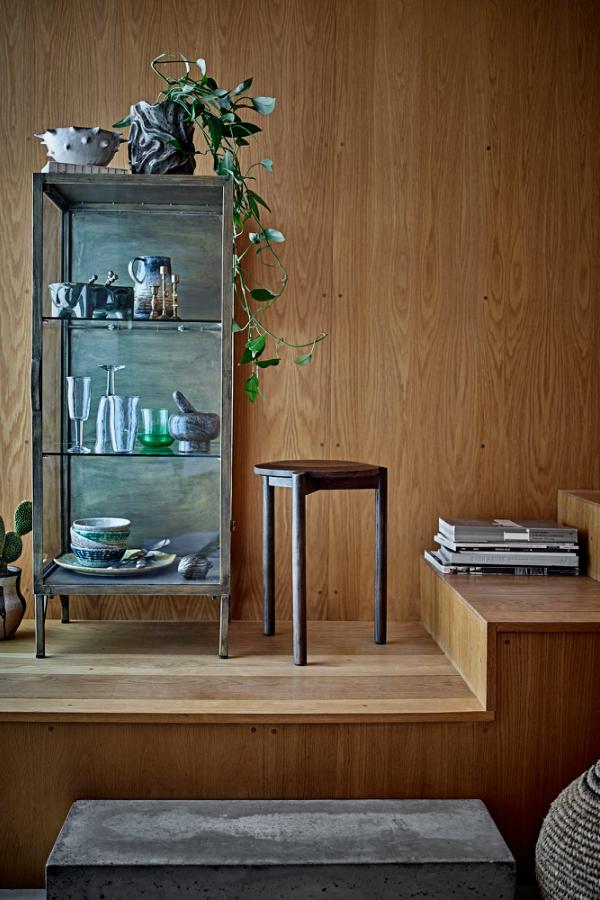 Bloomingville Saone-skåp, mässing, härdat glas L45xH110xB40 cm
