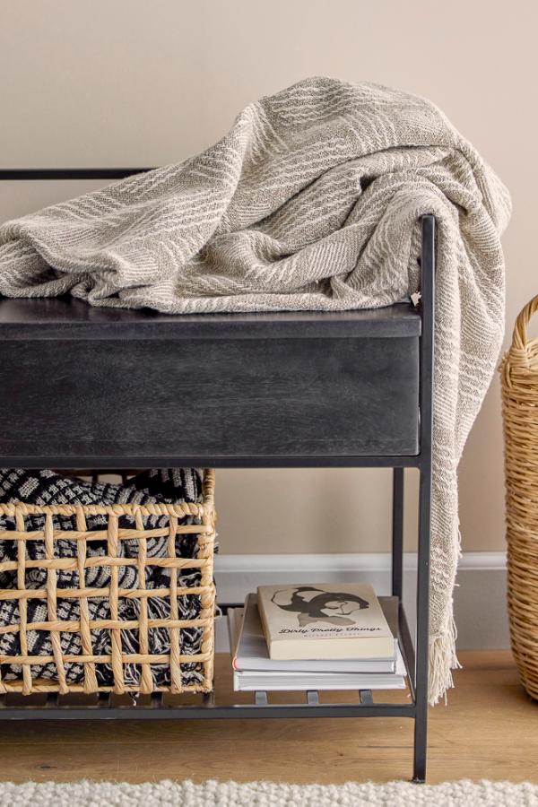 Bloomingville Abelone bänk, svart, FSC 100% ® Mango L102xH58xB40 cm