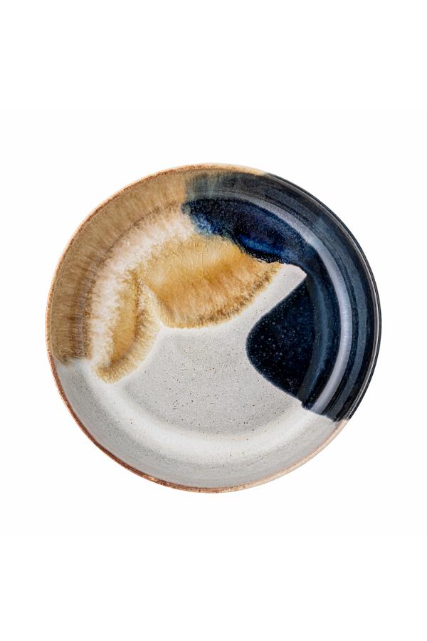 Bloomingville Jules Skål, Blå, Stengods D25xH6,5 cm, 2-pack