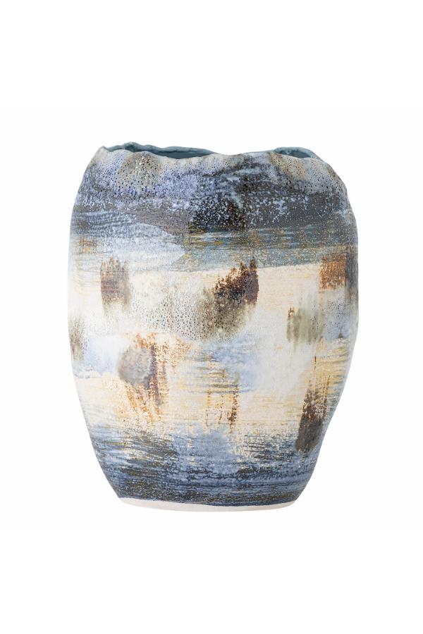 Bloomingville Nienna Vas, Blå, Stengods D25,5xH31 cm