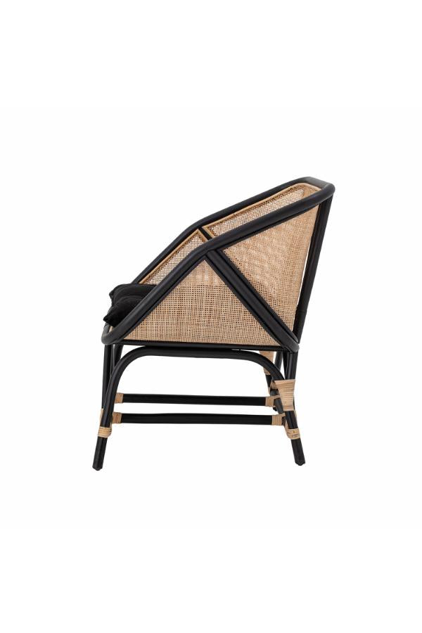 Bloomingville Loue Loungefåtölj, Svart, Rotting L65xH80xB71 cm