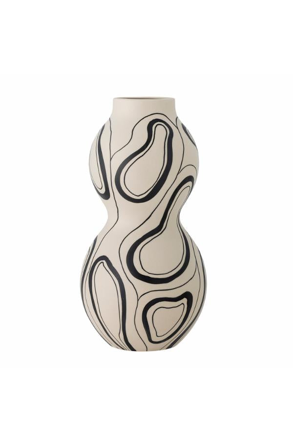 Bloomingville Nicola Vas, Svart, Stengods D17,5xH34 cm