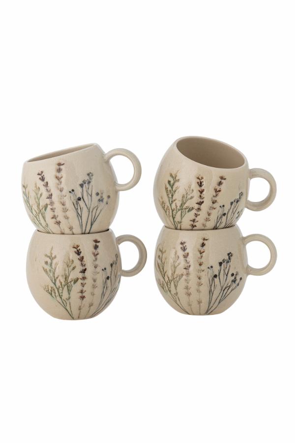 Bloomingville Bea Kopp, Multipack, Natur, Stengods D9,5xH8,5 cm, Set om 4