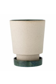 Bloomingville Idril Blomkruka med fat, Natur, Stengods D19xH25,5 cm