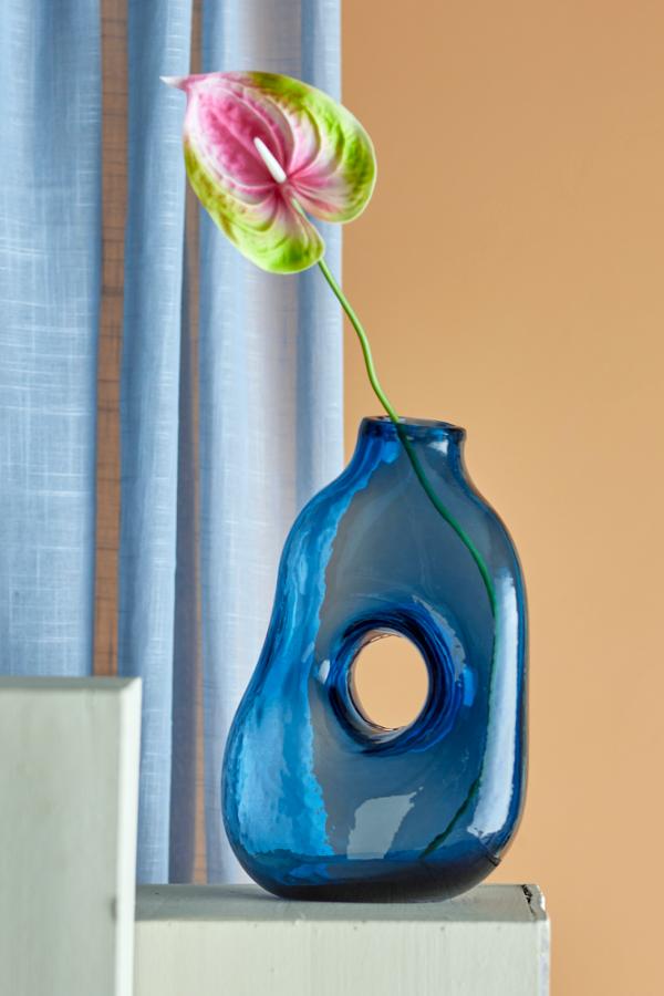 Bloomingville Harri Vas, Blå, Glas L20xH30xB12 cm