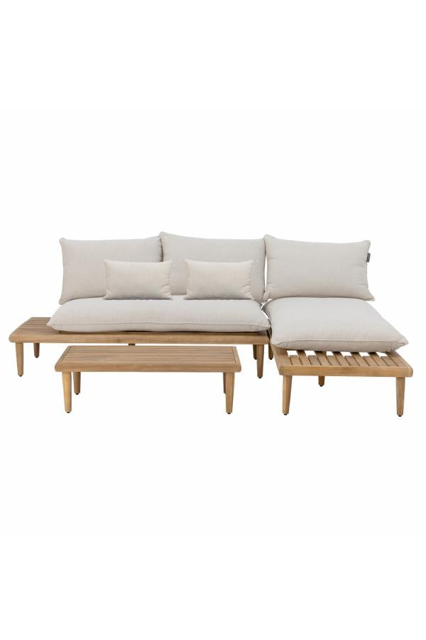 Bloomingville Cesano Loungeset, Nature, FSC ® 100%, Acacia T:L90xH25xB50/S:L149xH70xB65/C:L150xB65, Set om 3
