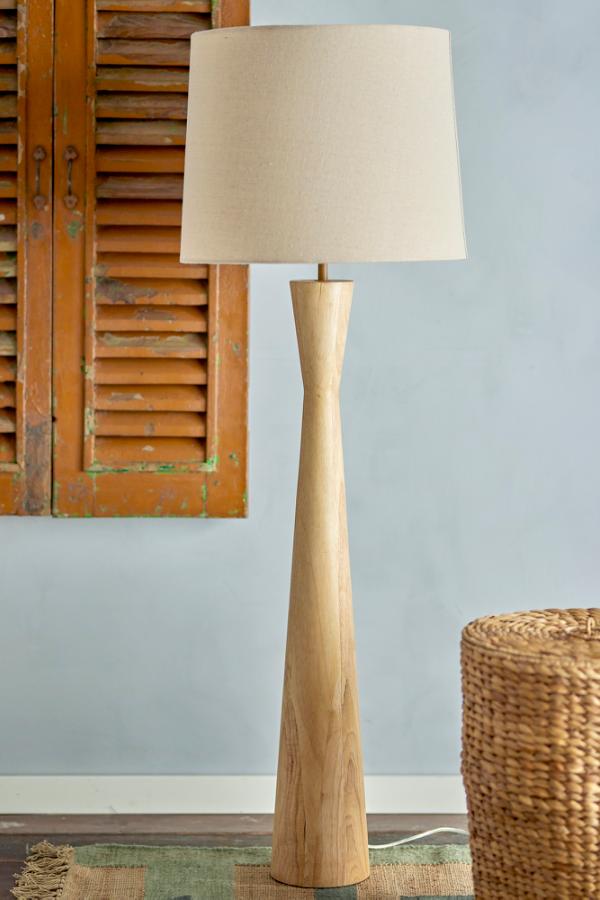 Creative Collection Leonor Golvlampa, Natur, Gummiträ D45xH130 cm