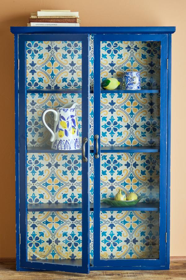 Creative Collection Hazem-skåp, blått, granträ L81xH122xB22 cm