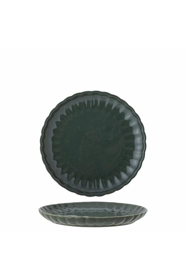 Bloomingville Latina Tallrik, Grön, Stengods D20xH2 cm, 6-pack