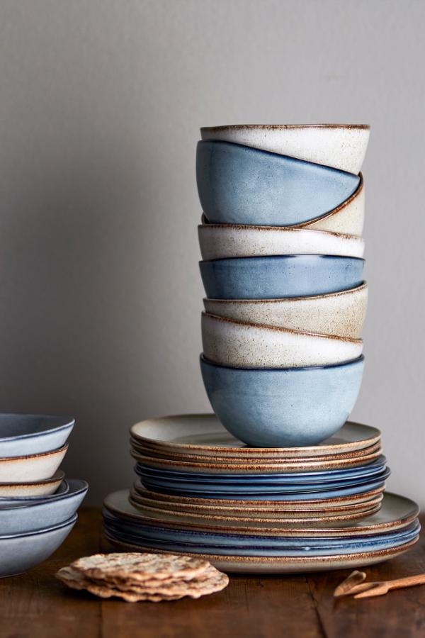 Bloomingville Sandrine Skål, Blå, Stengods D15xH8 cm, 6-pack