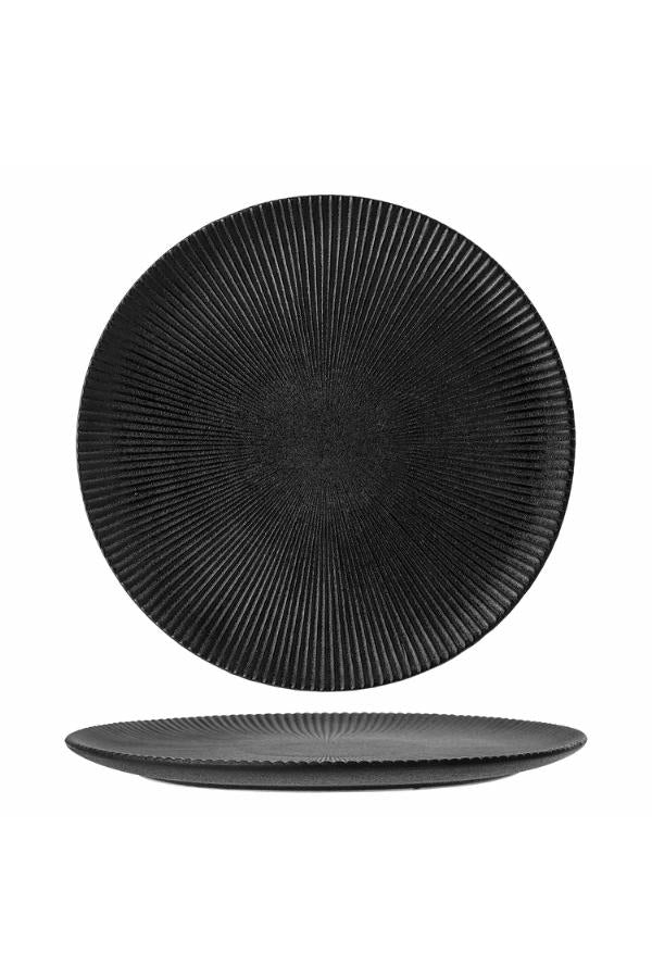 Bloomingville Neri Tallrik, Svart, Stengods D29xH2 cm, 6-pack