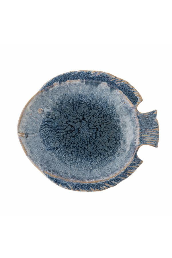 Creative Collektion Fae Serveringsfat, Blå, Stengods L35,35xH4,5xB30,5 cm